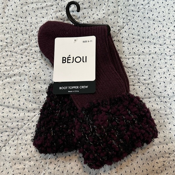 Bejoli Speckle Cuff Crew Boot Topper - Wine - Picture 1 of 5
